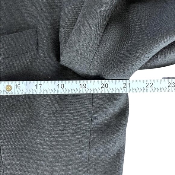 John Ashford Mens Classic Sport Coat Blazer 3 Button Black Linen Poly Blend 42R - Picture 8 of 13
